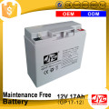 Green maintenance free 12v 17ah hs code battery